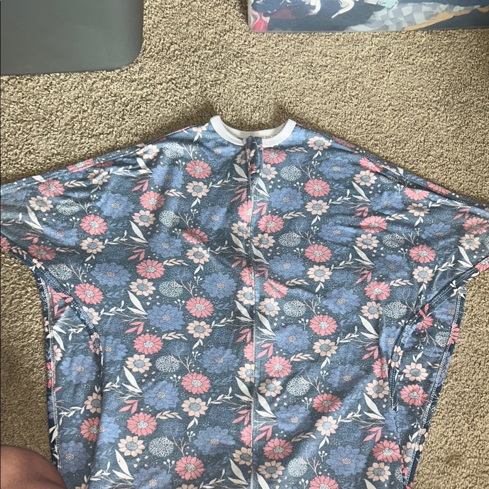 Floral Kids Cape - Blue and Pink